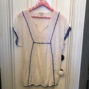 J. Crew cotton top with blue trim